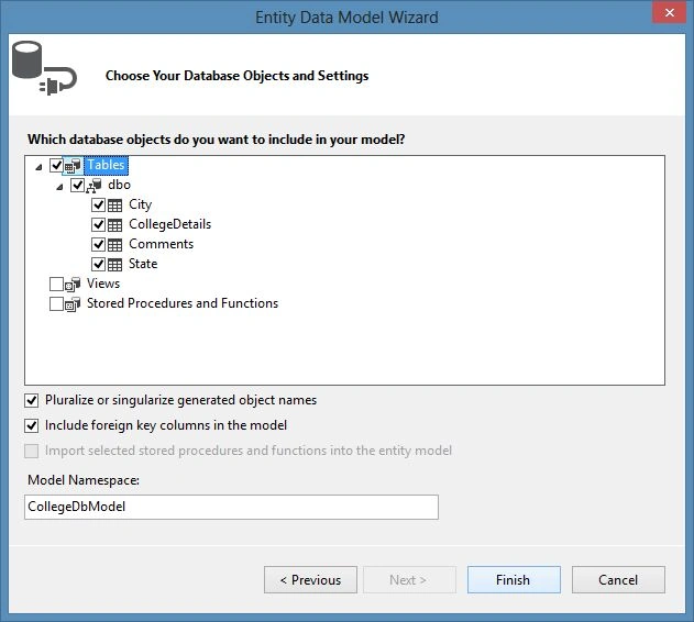 Selecting Database Objects