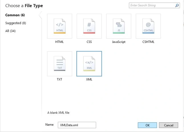 Create XML file in WebMatrix