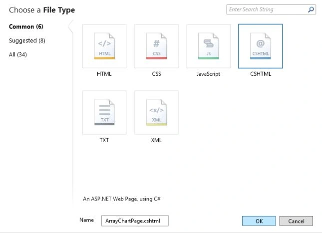 Creating Cshtml File