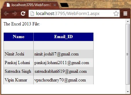 Excel Page
