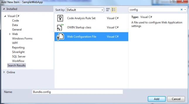 Adding Config File