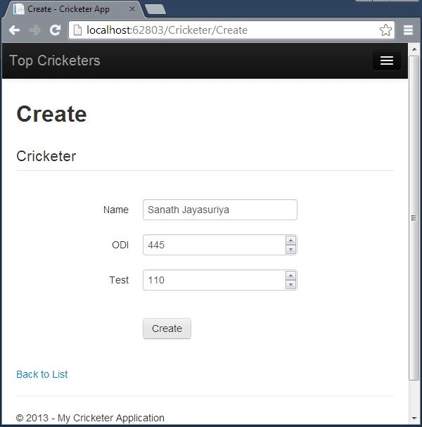 CreateCricketer