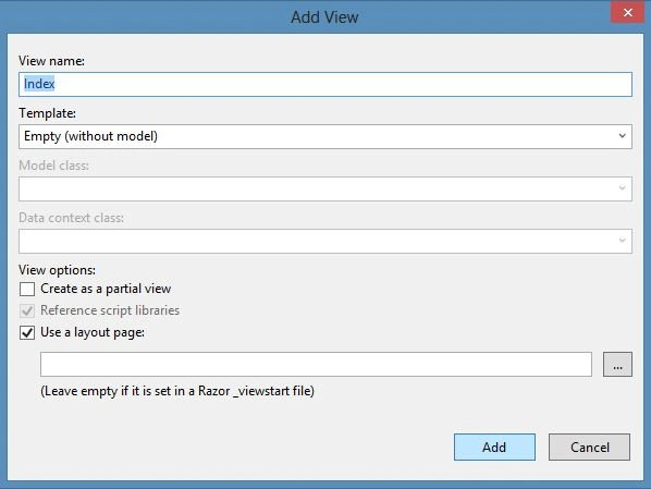 Adding View in Mvc