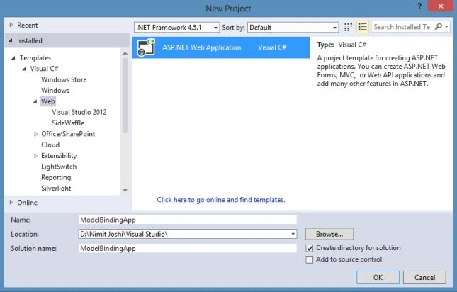 Creating ASP.Net Web Application