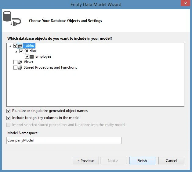 Entity Data Model Wizard