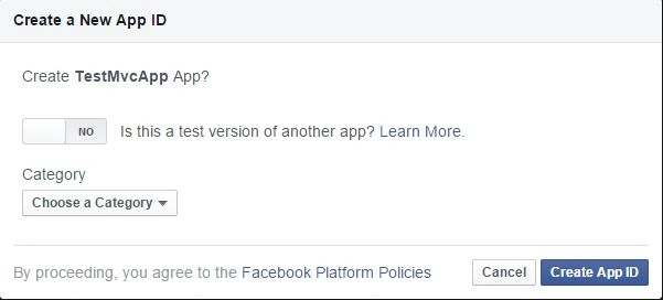 Creating App ID