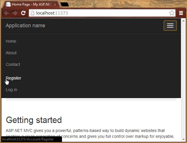 Register User in Mvc Application