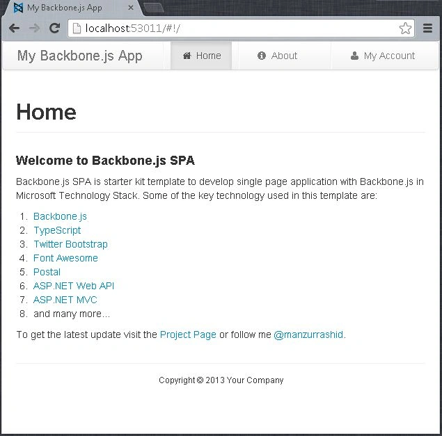 Backbone SPA Home Page
