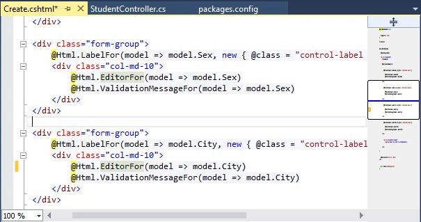 Create View in Mvc App