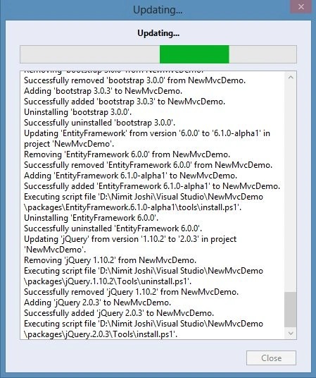 Installing and Updating the Packages in Application