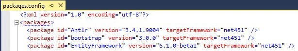 Packages Configuration File