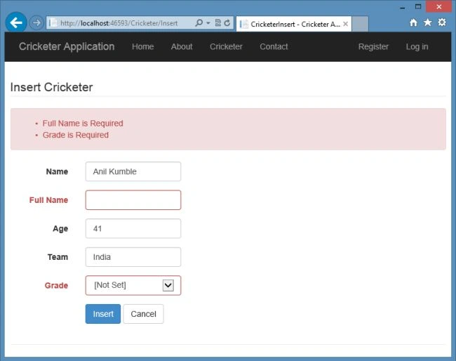 Validations in Web Forms