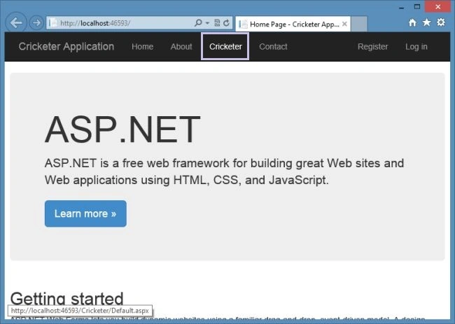 Web Forms Home Page