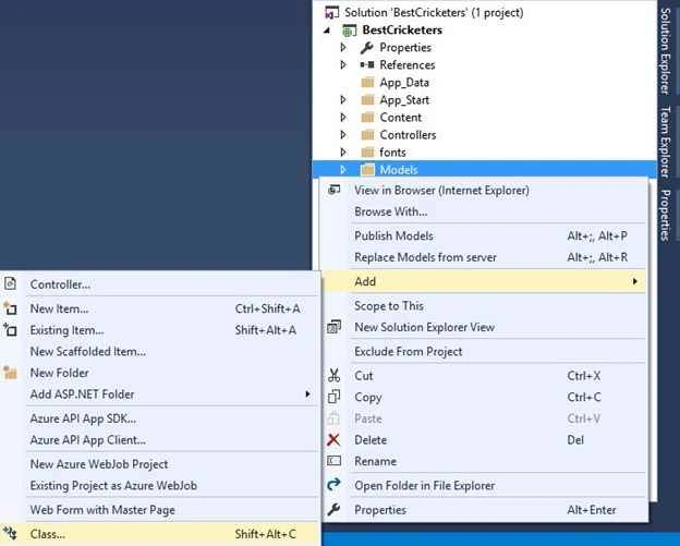 Creating Model in Web App