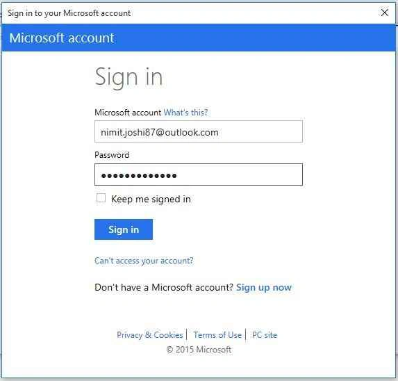 Signing In Microsoft Account