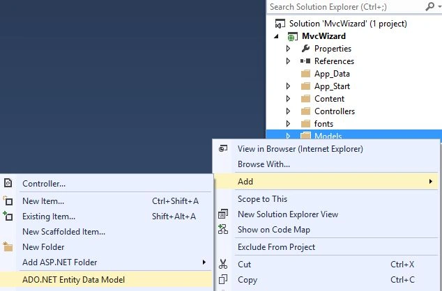 Adding ADO.NET Entity Data Model