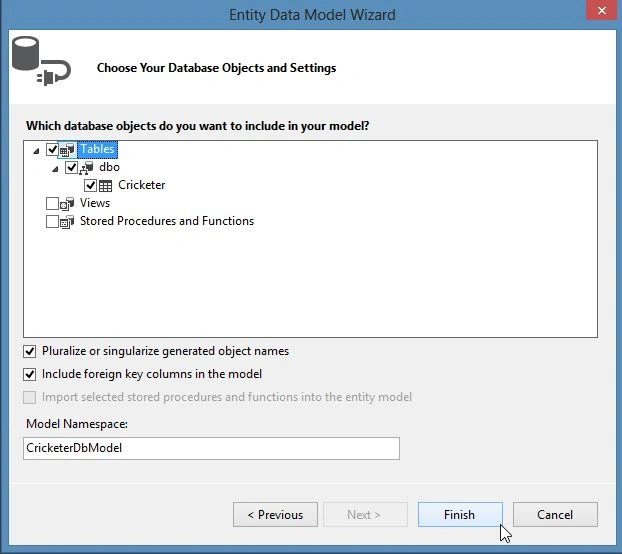 Database Objects in Model