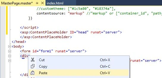 Header in Master Page