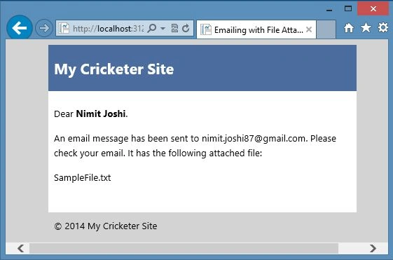 Email Sent with Attached File