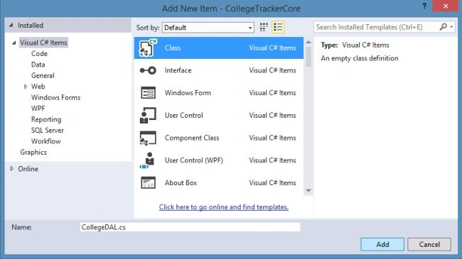 Creating DAL Class
