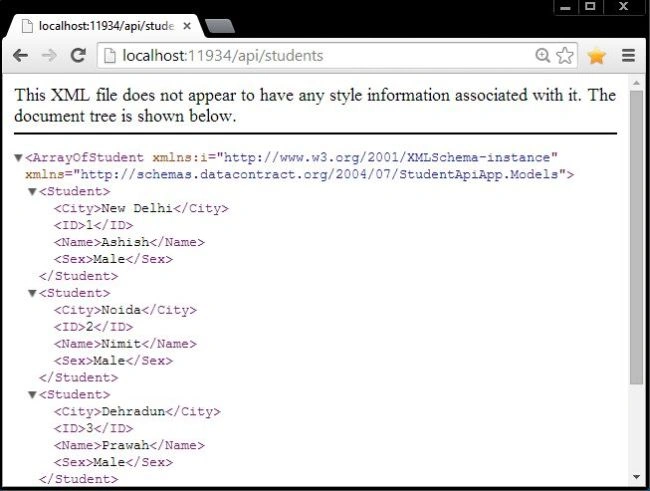 Calling Api Controller Method in Browser