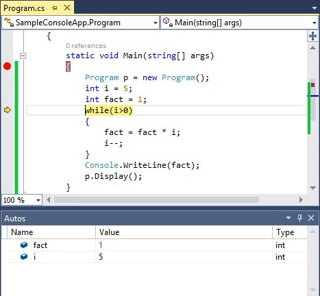Variable in Autos Window