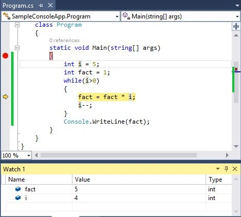 Watch Widnow in Debugging Mode