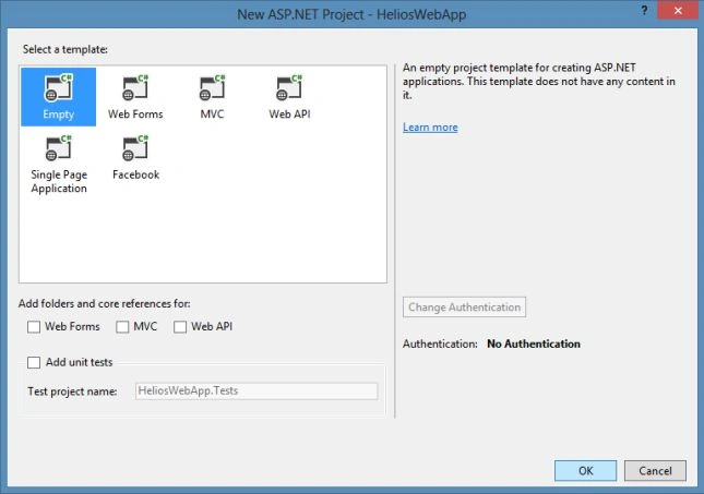Creting Empty Project in VS 2013