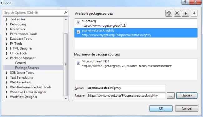 NuGet Package Options