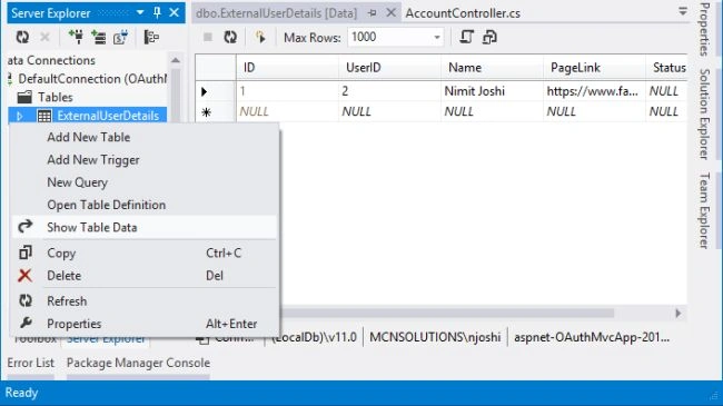 External User Details