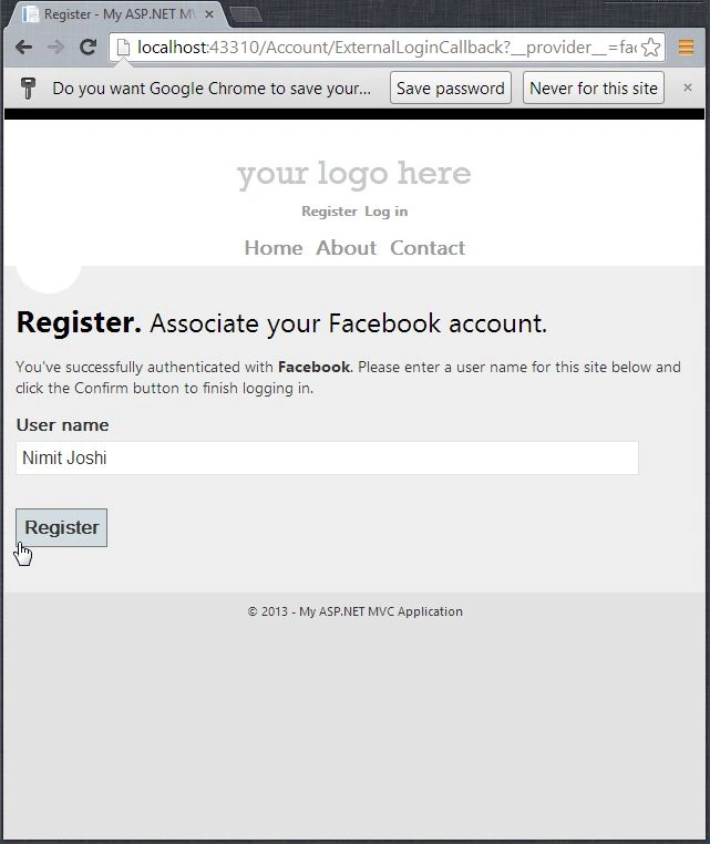 Facebook Regiteration