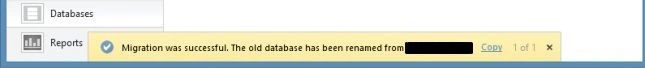 Migration Report in WebMatrix