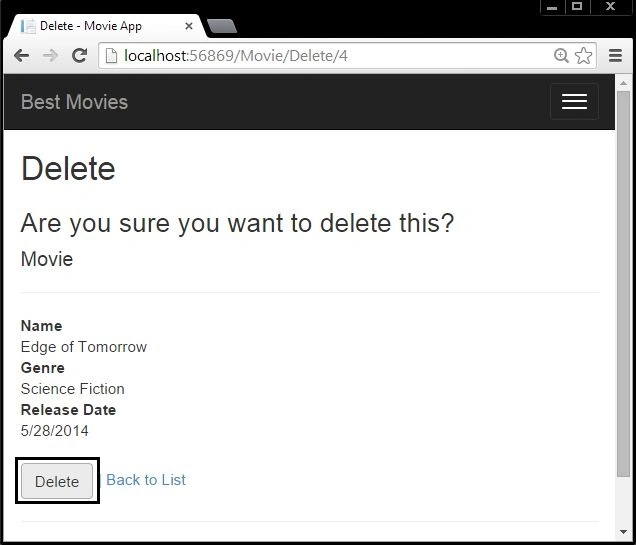 Deleting Record in MVC 5