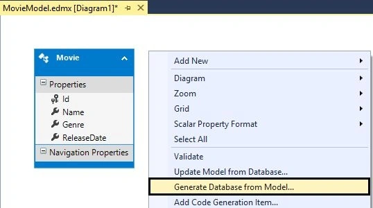 Generating Database from Model
