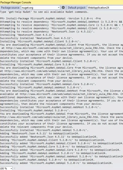 Package Manager Console