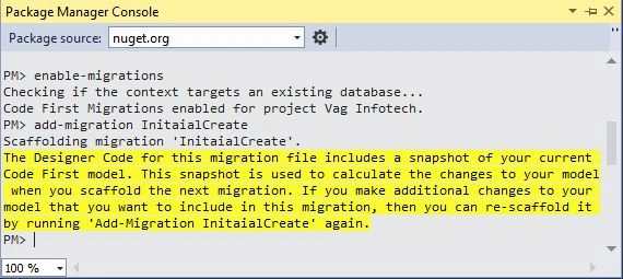 Package Manager Console in MVC