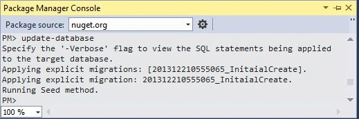Update Database in Packge Manager