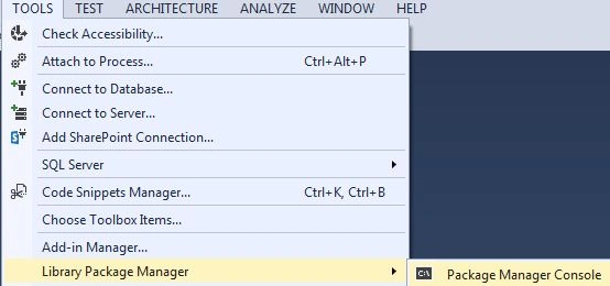 Open Package Manager Console