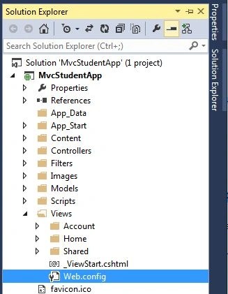 WebConfig File in Views Folder