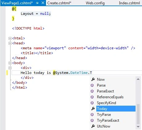MVC 5 Razor Tools
