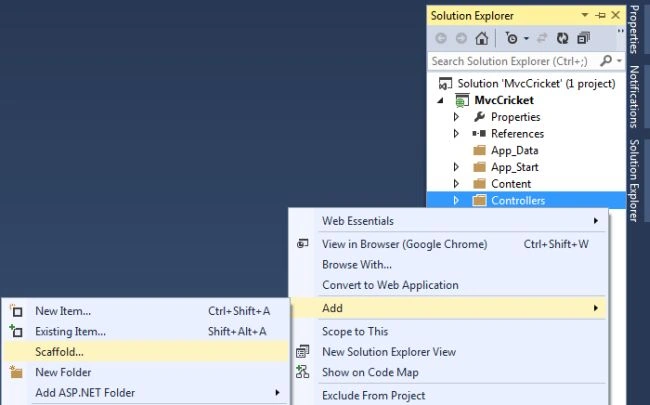 Create Controller in MVC5