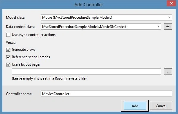 Adding Controller in Scaffolding