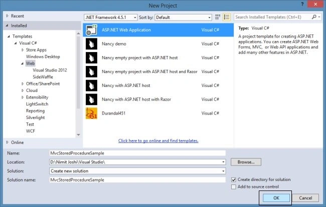Create ASP.NET Web Application