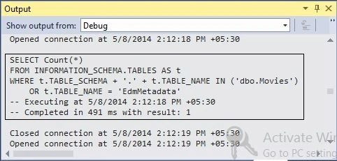 Select Statement in Output Window