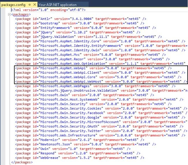 Package Config File