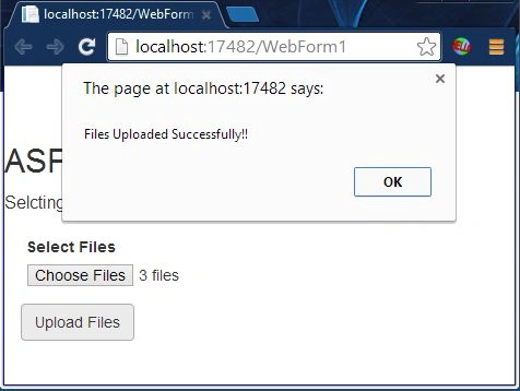 Alert Message in the WebForm