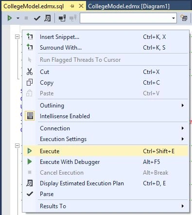 Execute Script of Database Schema