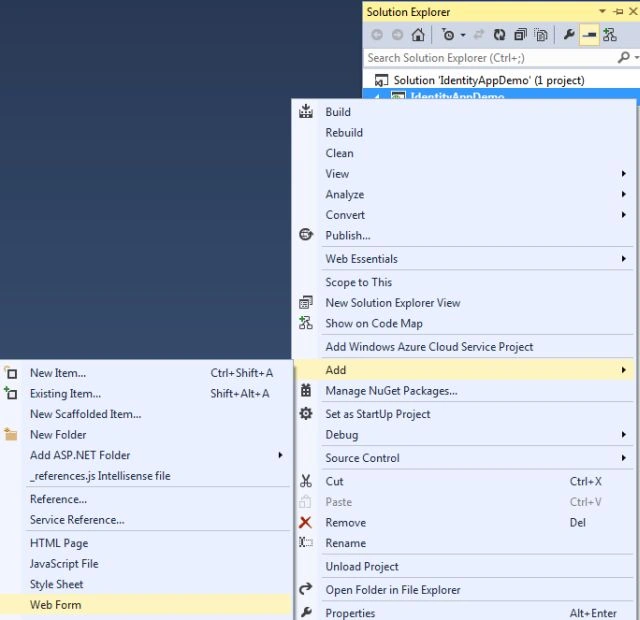 Adding Web Form