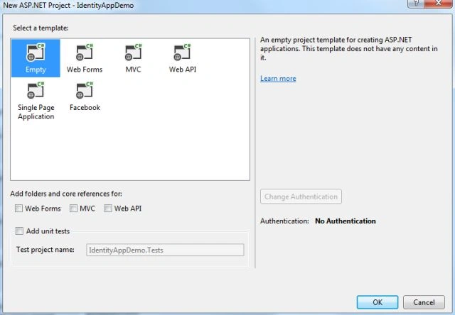 Empty Project in VS 2013