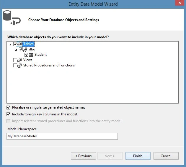 Selecting Objects in Entity Model
